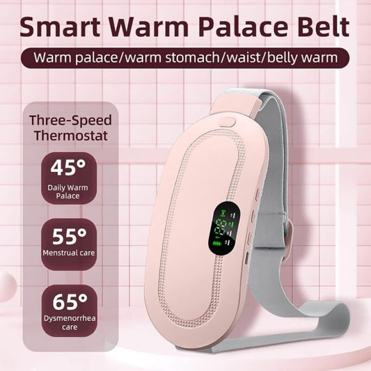 Menstrual Cramp Relief Belt with Heat and Vibration | Adjustable Pain Relief Device