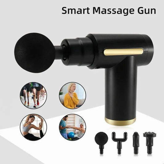4-in-1 Massage Gun 💆‍♂️ | Deep-Tissue Percussion Massager with 4 Attachments | Handheld Electric Muscle Therapy for Pain Relief, Relaxation & Faster Recovery